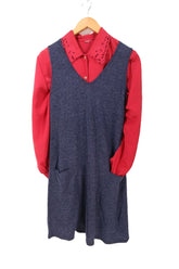 שמלת סריג סרפן בכחול- S-M